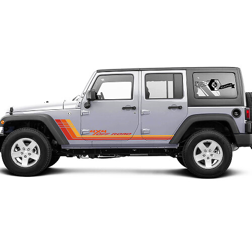 Jeep Rubicon Rétro Vintage 4x4 Tout-Terrain 4 portes kit de bandes de course sport Kits graphiques Tout-Terrain
