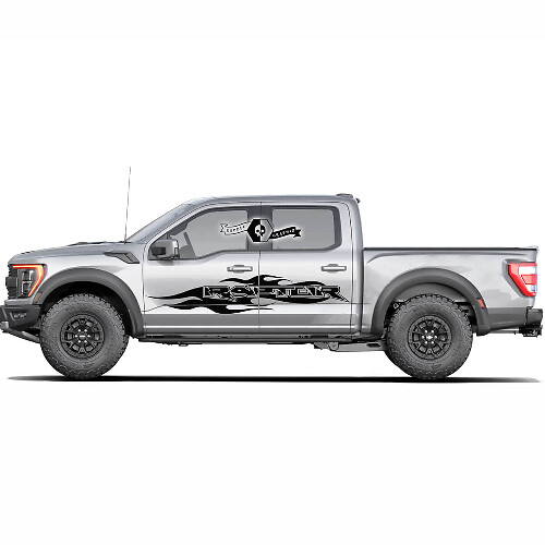 Autocollants de décalcomanie de bande latérale de graphiques d'éclaboussure de portes latérales Ford F-150 Raptor 2022
