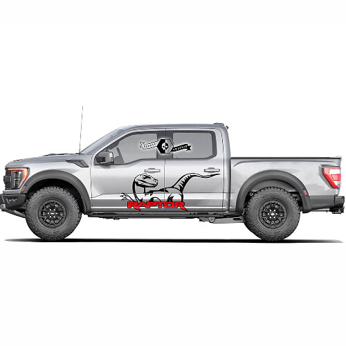 Deux couleurs Ford F-150 Raptor Logo 2022 Portes latérales Graphiques éclaboussures Autocollants de décalcomanie latérale
