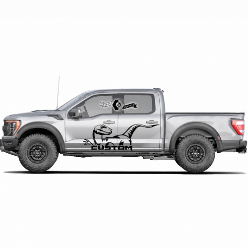 DECALCOMANIE VINYLE Paires Lettres SOLIDES Dinosaure Personnalisées pour Porte Ford F-150 2022
