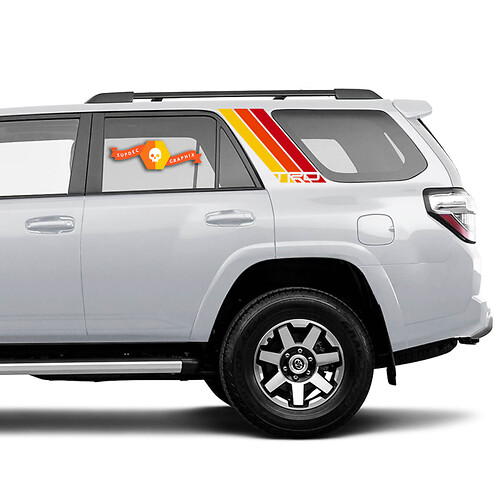 Paire de trois couleurs Old School 4Runner TRD Stripes Side Vinyl Decs Stickers For Toyota 4Runner - Trois couleurs extérieures