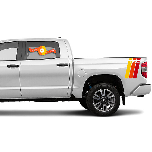 Paire de décalcomanies latérales style TRD trois couleurs rétro pour Toyota Tundra