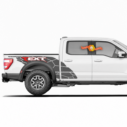Autocollants graphiques de protection latérale personnalisés deux couleurs pour camion musclecar power truck 2022