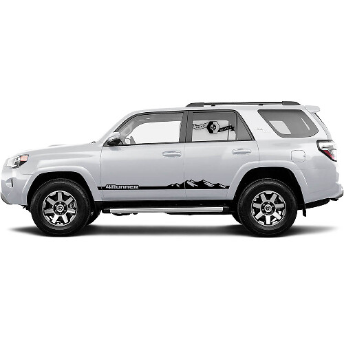 2x Autocollants en vinyle pour portes latérales de 4Runner avec motif de montagne pour Toyota 4Runner TRD
