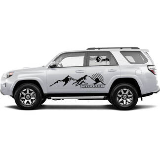 2x 4Runner Side Doors Vinyl Mountains Stickers WRAP Stickers pour Toyota 4Runner TRD
