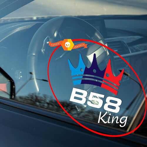 Autocollant Vinyle Couronne Style BMW B58 Pour BMW