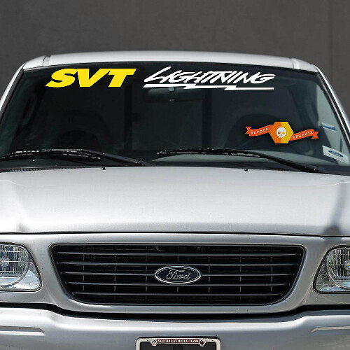 2 Couleurs - FORD - SVT LIGHTNING BANDEAU DE VITRE DESSUS DE VITRE Autocollant Sticker Decal
