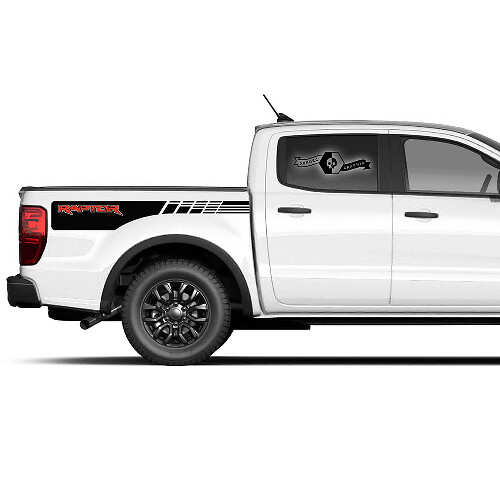 Paire de graphiques autocollants de logo de côté de benne pour Ford F150 Raptor 2020-2022
