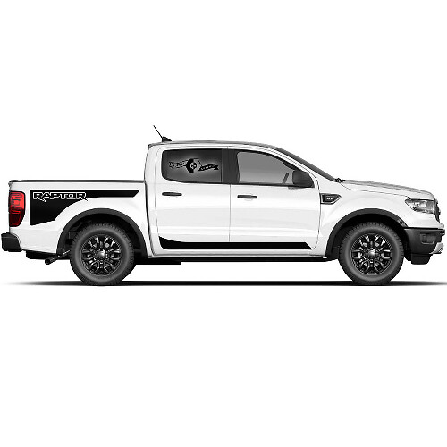 2 Paire Autocollant Décalcomanie Graphique de Logo de Lit Latéral et de Panneau Latéral Raptor pour Ford F150 Raptor 2020-2022
