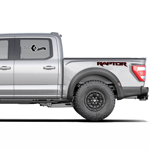 Autocollant graphique de logo Ford F150 Raptor 2020-2022 côté 2 couleurs
