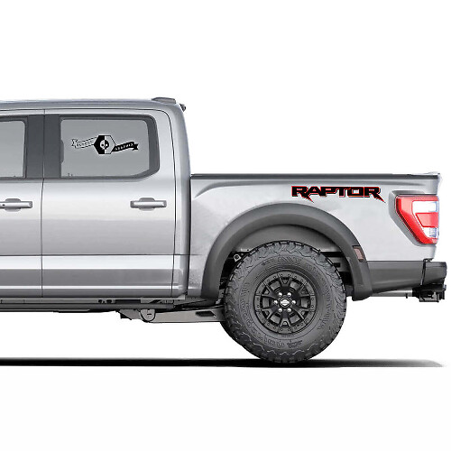 Paire d'autocollants vinyle latéraux arrière Raptor pour Musclecar Truck 2020-2022