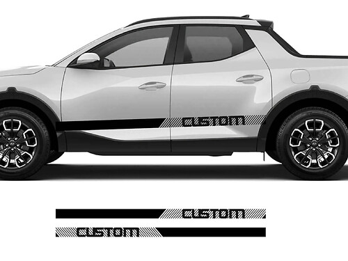Nouvelle paire Hyundai Santa Cruz Modern Logo Rally Side Rocker Panel en vinyle Stickers Decal Graphic Kit