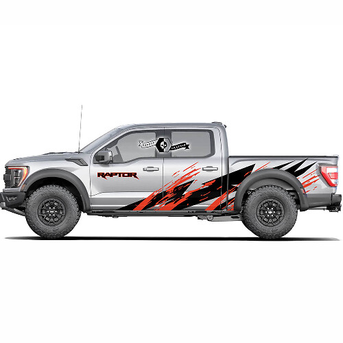 Paire autocollant décalcomanie Splash Side WRAP pour Ford F150 Raptor Pickup 2 couleurs
