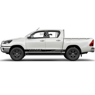 Paire Toyota Hilux Modern Rally Wings Stripe Side Rocker Panel Vinyl Stickers Decal Graphic
