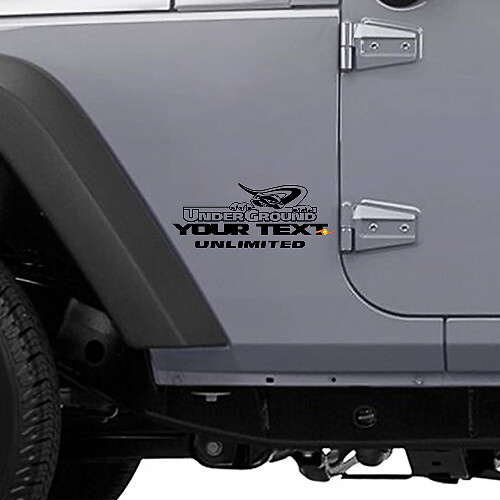 Autocollant latéral vinyle style souterrain pour Jeep Wrangler Unlimited