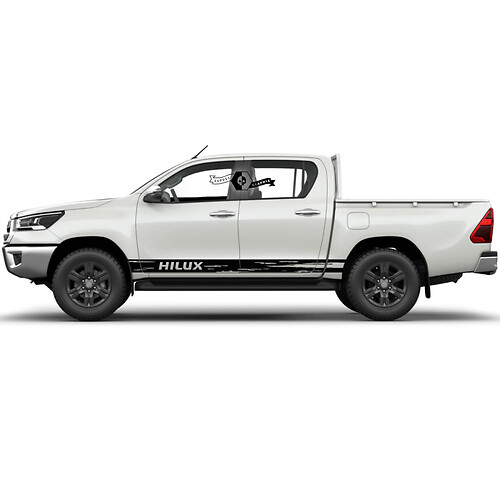Paire Toyota Hilux Rallye de rythme en détresse en détresse Side Rocker Panneau en vinyle Stickers Decal Graphique