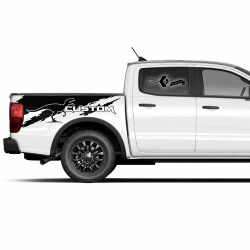 Autocollant Vinyle Personnalisé Contour Dinosaure Déchiré Panneau Paire pour Ford F-150 2022