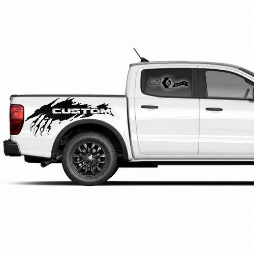 Paire de panneaux de rayures en forme de griffe personnalisés Autocollant en vinyle pour tablette de chevet Ford F-150 2022