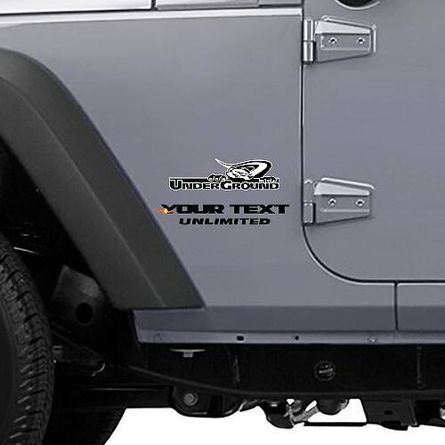 Kit d'autocollants latéraux style underground pour Jeep Wrangler Unlimited