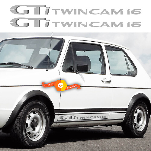 Ensemble de décalcomanies latérales GTi Twin Cam 16 pour Volkswagen Golf GTI Mk1