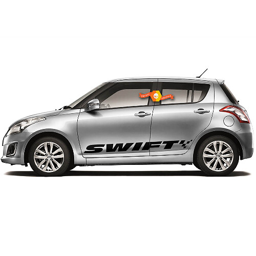 2X Autocollant de décalque de logo d'emblème de graphique de sticker de porte de carrosserie latérale SUZUKI Swift
