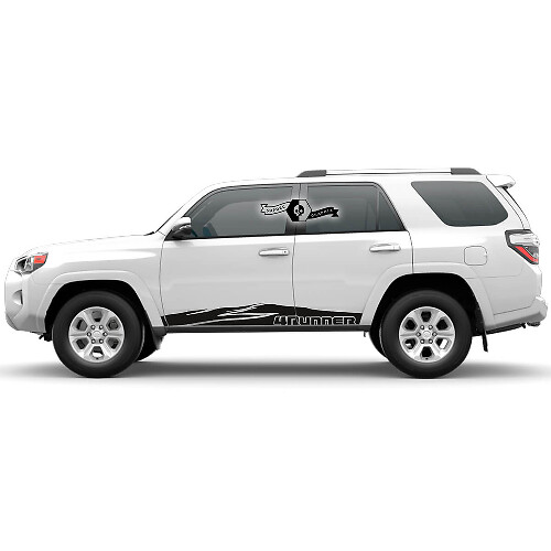 2x Autocollants en vinyle pour portes latérales de 4Runner avec motif de montagne pour Toyota 4Runner TRD

