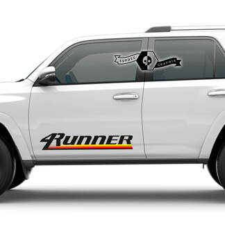 Paire 4Runner 2023 porte latérale vieille école vinyle montagnes décalcomanies autocollants à rayures pour Toyota 4Runner TRD
