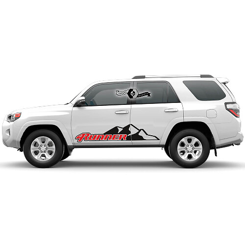 2x Autocollants en vinyle pour portes latérales 4Runner 2023 avec motifs de montagne pour Toyota 4Runner TRD
