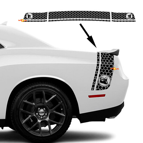 Autocollant en vinyle style nid d'abeille Super Bee pour coffre latéral de Dodge Challenger