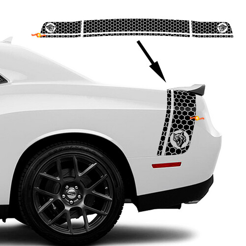 Autocollant en vinyle motif nid d'abeille Wildcat pour coffre latéral de lit Dodge Challenger