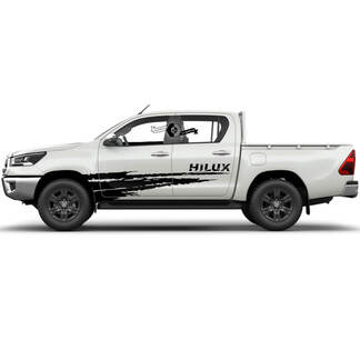 Paire Toyota Hilux 2022 Rally Doors Stripe Side Splash Distressed WRAP Vinyl Stickers Decal Graphic
