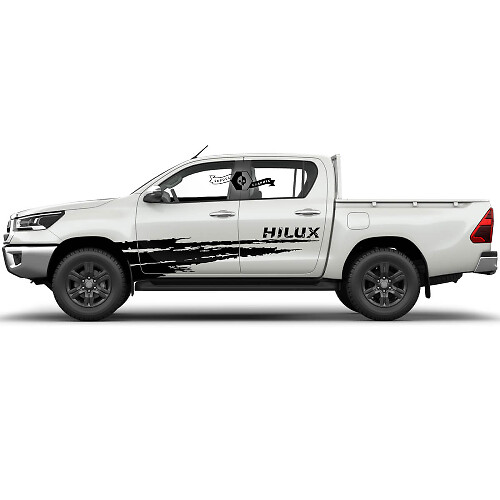 Paire de bandes latérales en vinyle pour portières de rallye Toyota Hilux 2022, effet usé, autocollants décoratifs graphiques
