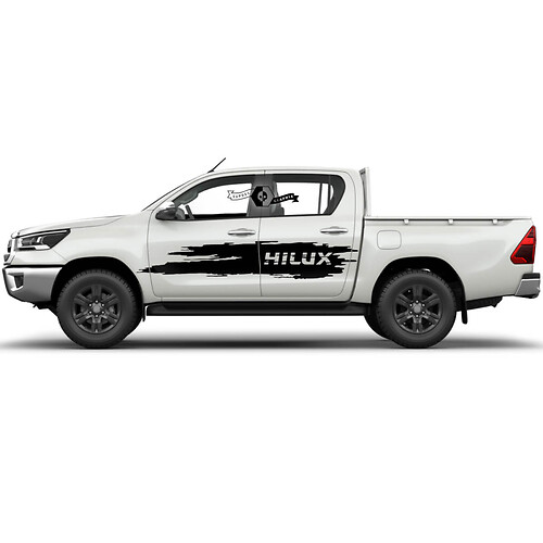 Paire Toyota Hilux 2022 Portes Stripe Side Splash Distressed WRAP Vinyl Stickers Decal Graphic
