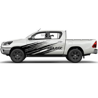 Paire Toyota Hilux 2022 Rally Doors Mud Side Splash Distressed WRAP Vinyl Stickers Decal Graphic
