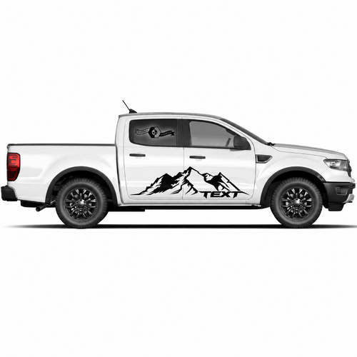 Autocollants personnalisés en vinyle de montagnes pour porte latérale, paire de décalcomanies pour musclecar, camion puissant 2022