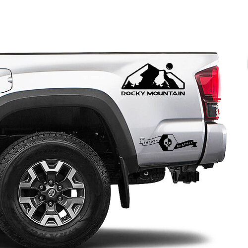 2x Autocollant Sticker Graphique Toyota Tacoma Side Bed Rocky Mountain

