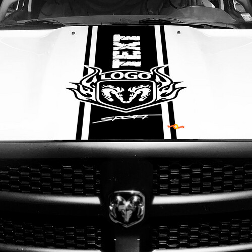 Autocollant Vinyle Décalque Capot Rayé Style Hemi Personnalisé pour Dodge Ram 1500