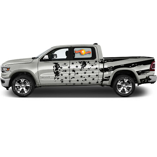 Autocollant Vinyle Graphique Drapeau US Pour Dodge Ram Rebel