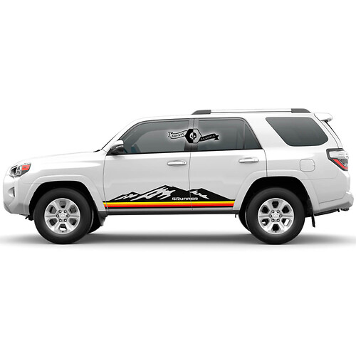Déco adhésive vinyle bandes droites rétro & montagnes pour porte latérale Toyota 4Runner