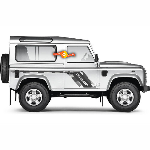 Kit d'autocollants latéraux camouflage pour Land Rover Defender 90