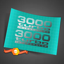 2 Autocollants vinyle Toyota 3000 Turbo Intercooler
 2