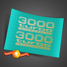 2 Autocollants vinyle Toyota 3000 Turbo Intercooler
 3