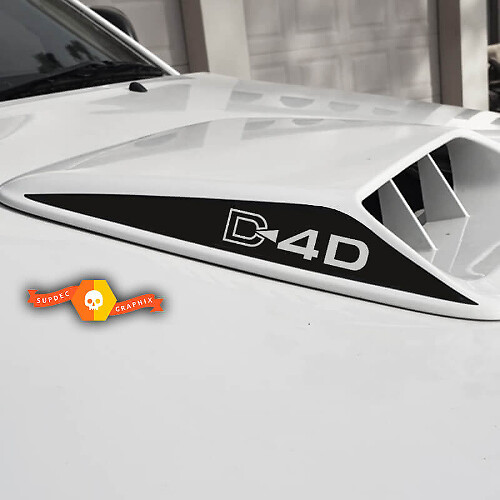 Ensemble d'autocollants vinyle pour prise d'air capot D-4D pour Toyota Hilux