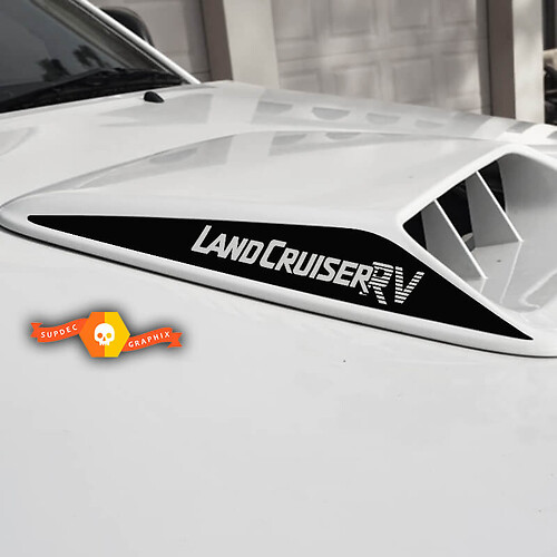 Toyota Landcruiser Bonnet Scoop Decals avec Landcruiser RV Word Vinyl Hood Sticker Sticker