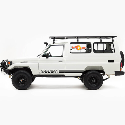 Autocollant en vinyle bandes vintage SAHARA latéral pour Toyota Land Cruiser
