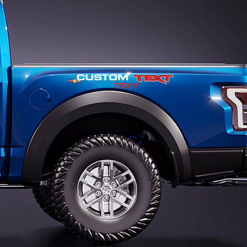 Bloc de TEXTE PERSONNALISÉ et Script Autocollant Lettrage de Chevet Vinyle Paire pour Musclecar camion power truck