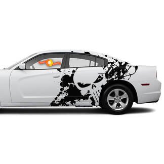 Paire d'autocollants Punisher Side Dodge Challenger ou Charger Splash Wrap Stickers
