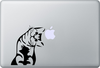 Autocollant autocollant Meow Cat pour ordinateur portable MacBook
