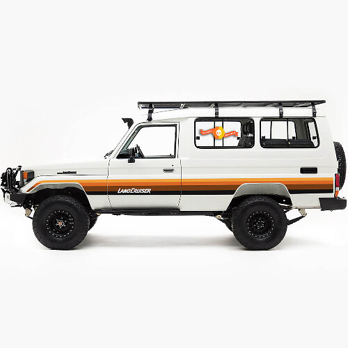 Autocollant en vinyle à bandes latérales style vintage pour Toyota Land Cruiser Troopy 75
