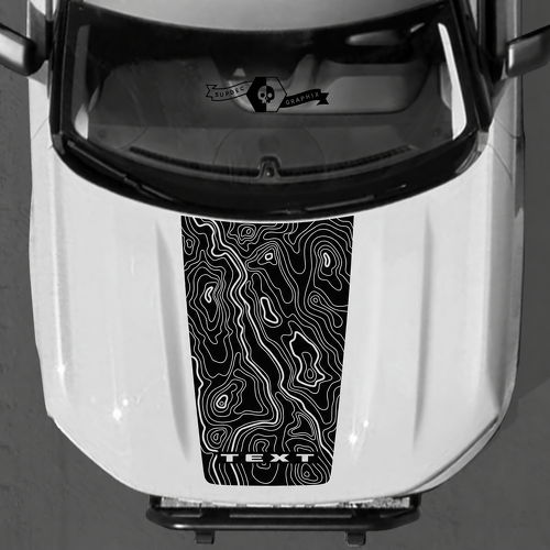 Autocollants personnalisés de carte topographique pour muscle car cheval